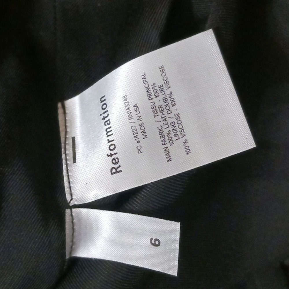 NWT Reformation Genuine Leather Black Skirt Size 6 - Picture 6 of 8